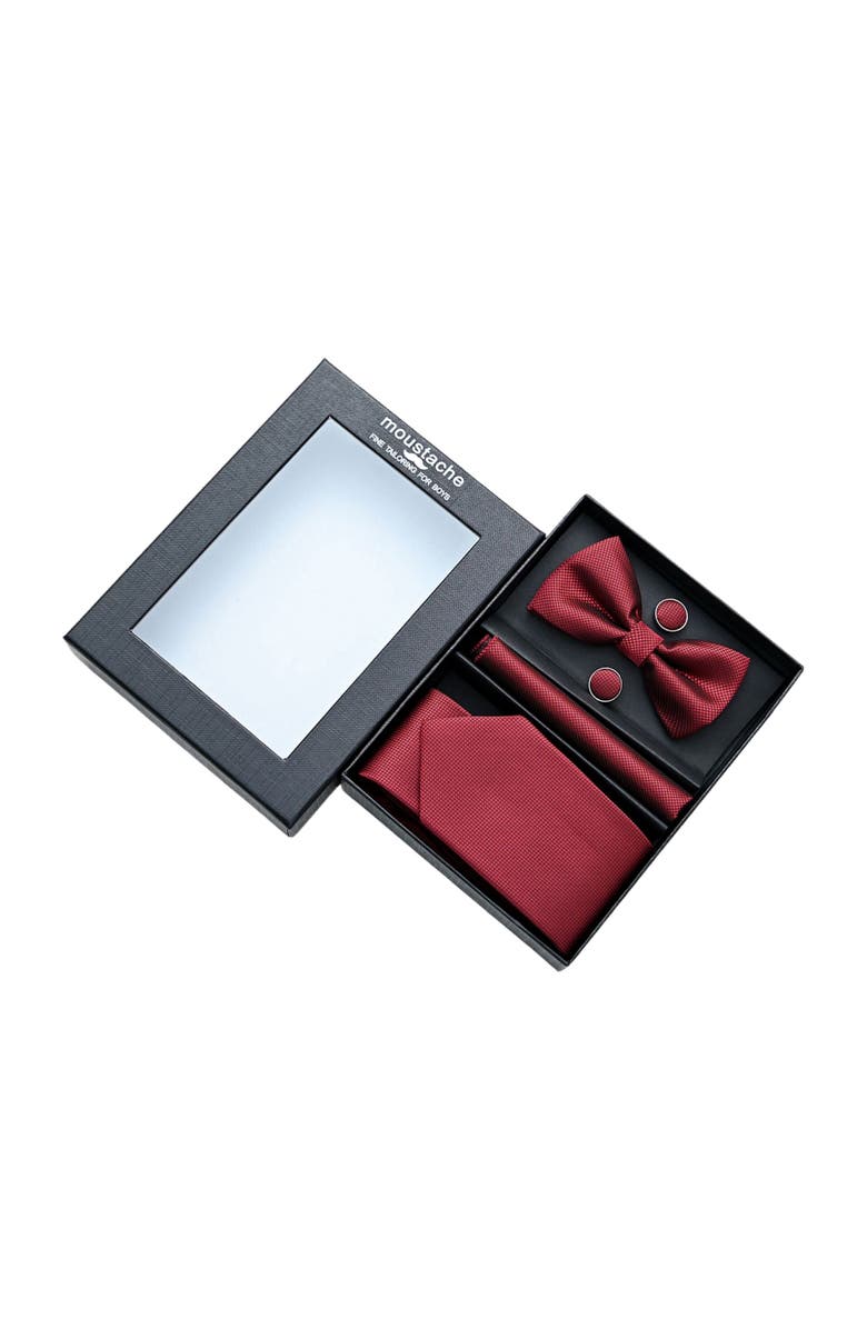 MOUSTACHE Crosshatch Tie Set, Alternate, color, Red