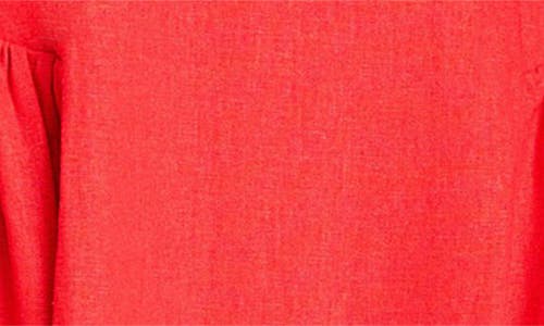 Wayf Giulia Strapless Linen Blend Midi Sundress In Red