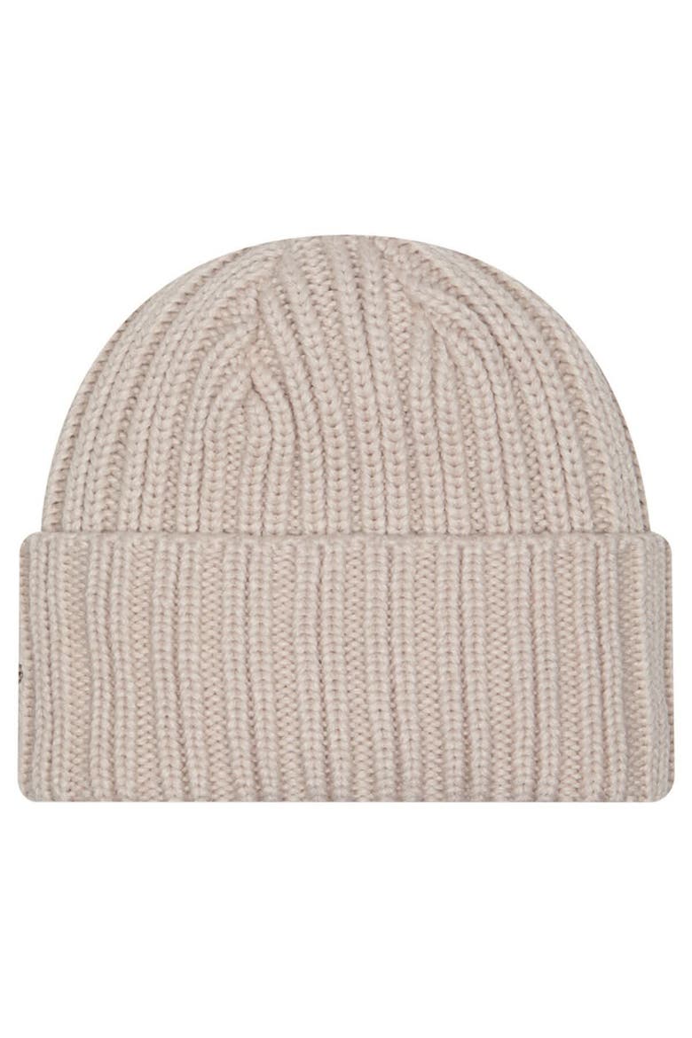 Men's New Era Light Beige Las Vegas Raiders Logo Applique Cuffed Knit Hat, Alternate, color, Light Beige