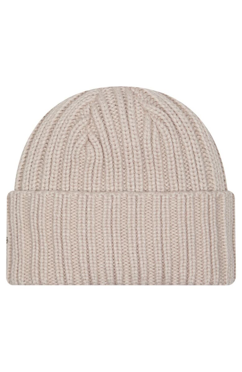 New Era Men's New Era Light Beige Las Vegas Raiders Logo Applique Cuffed Knit Hat, Alternate, color, Light Beige