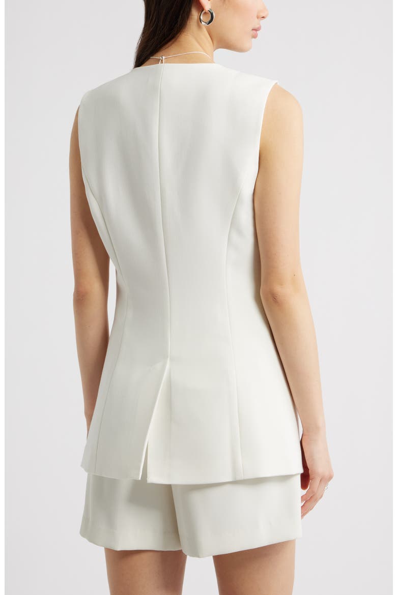The Icon Collarless Vest, Alternate, color, IVORY
