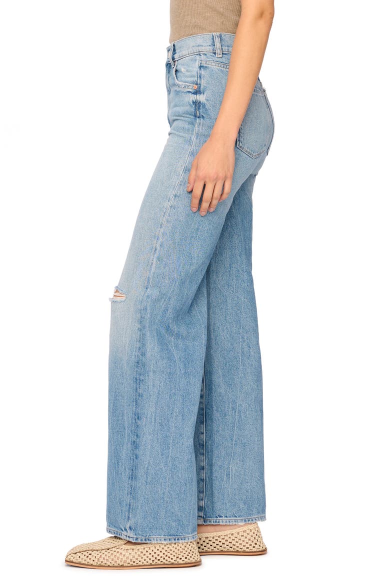 Hepburn Ripped High Waist Wide Leg Jeans, Alternate, color, SALTON SEA DISTRESSE