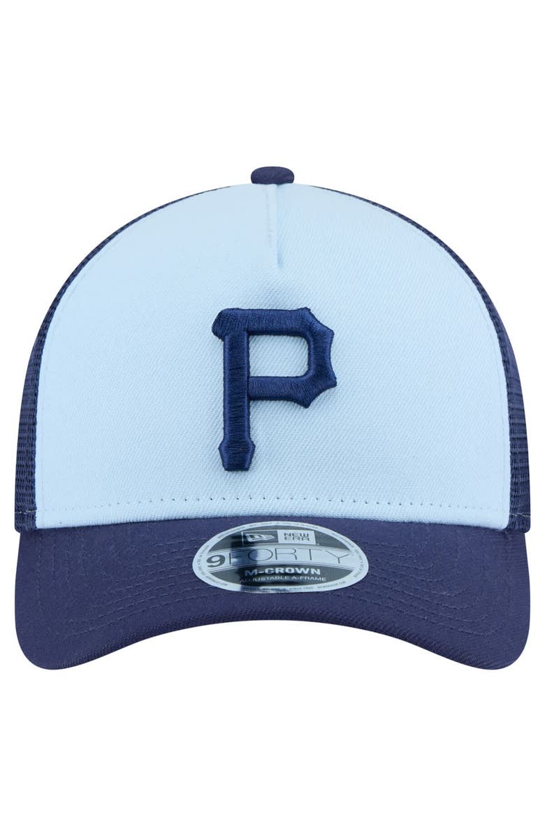 New Era Men's New Era Light Blue/Navy Pittsburgh Pirates 2-Tone Color Pack 9FORTY Adjustable Trucker Hat, Alternate, color, Light Blue