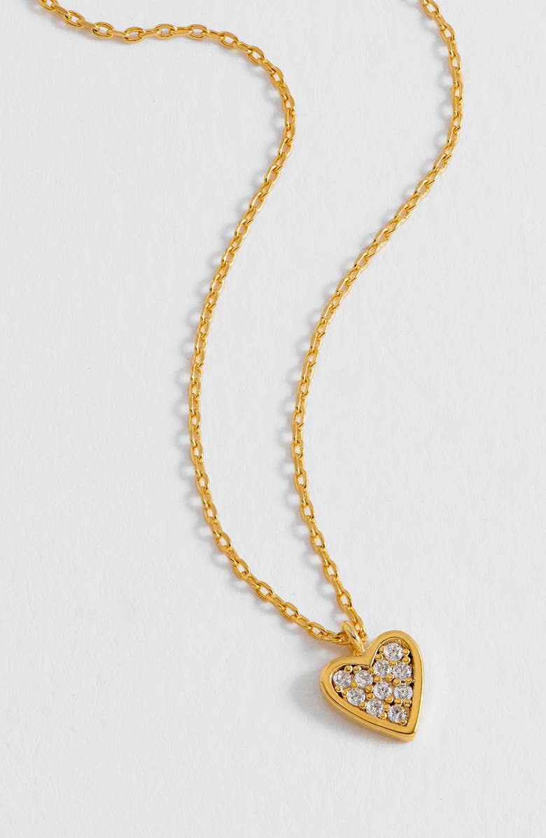 Estella Bartlett Pavé Mini Heart Pendant Necklace, Alternate, color, Gold