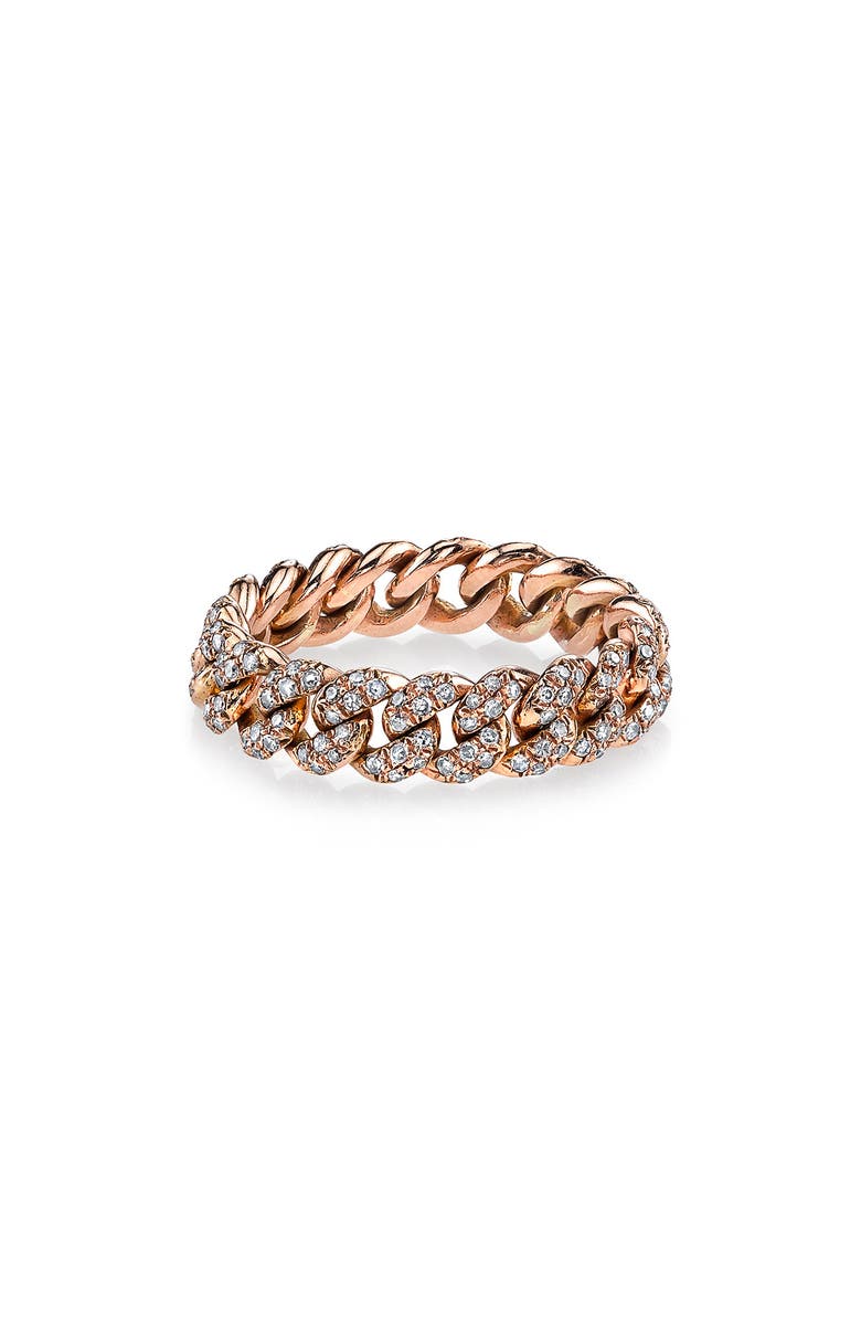 SHAY Essential Link Pavé Diamond Band Ring, Main, color, Rose Gold