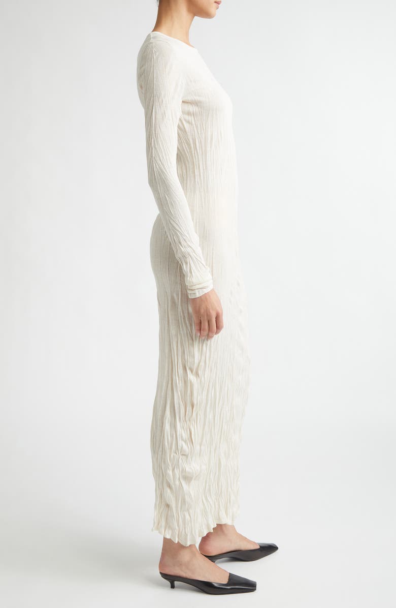 TOTEME Crinkled Long Sleeve Column Sweater Dress, Alternate, color, Pale Apricot