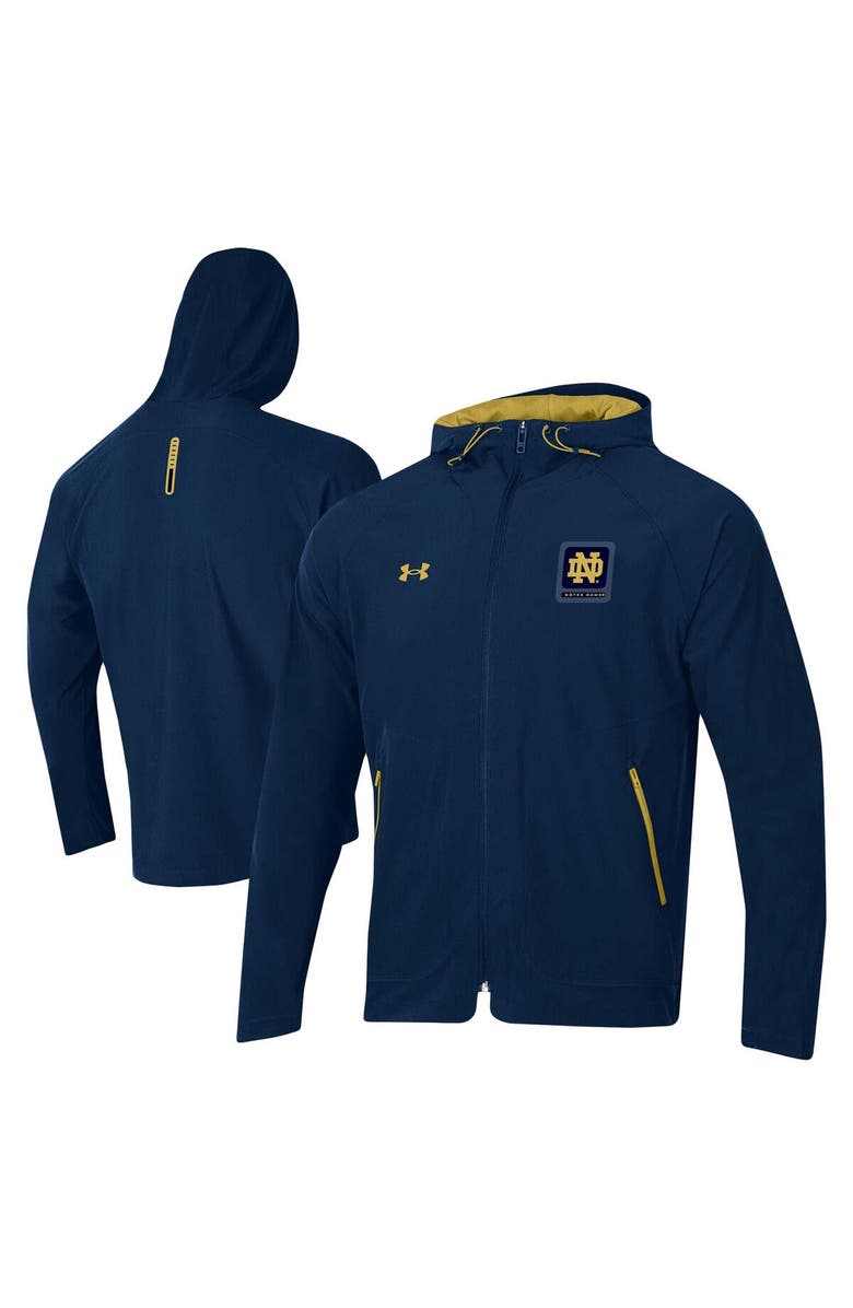 Under Armour Men's Under Armour Navy Notre Dame Fighting Irish Unstoppable Raglan Full-Zip Jacket, Alternate, color, 