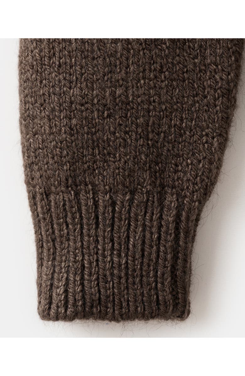 MANGO Nolita Mock Neck Cable Sweater, Alternate, color, Brown