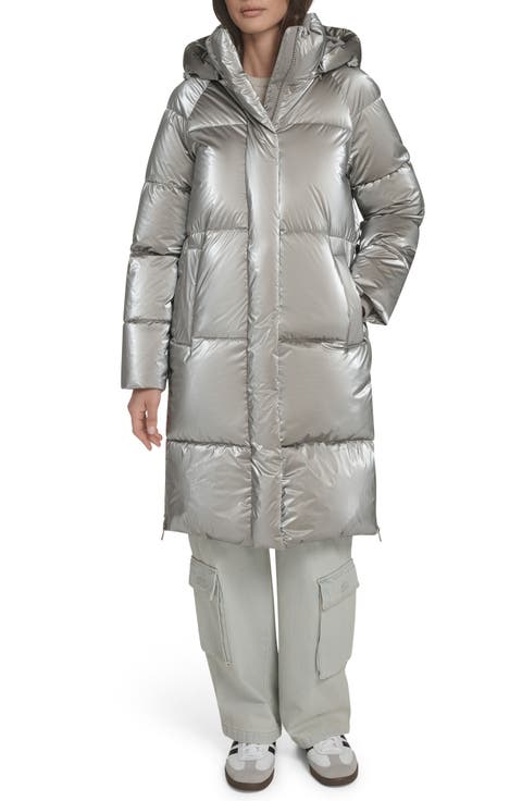 Water Resistant Mid Length Hooded Puffer Jacket