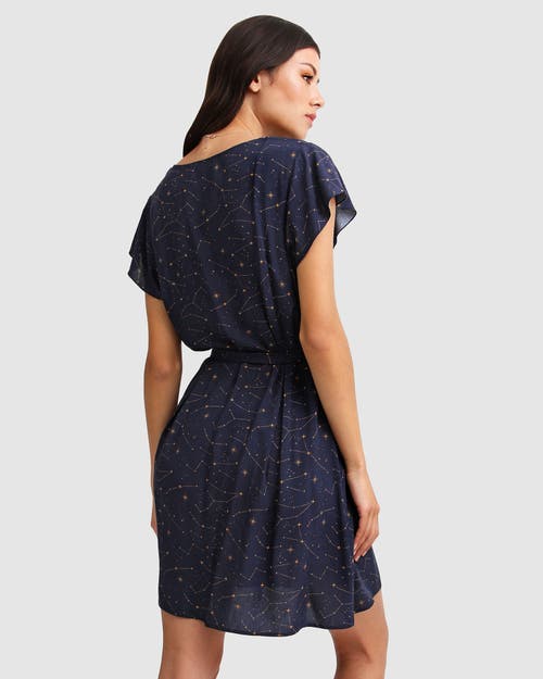 Belle & Bloom I'm The Star Wrap Dress In Navy