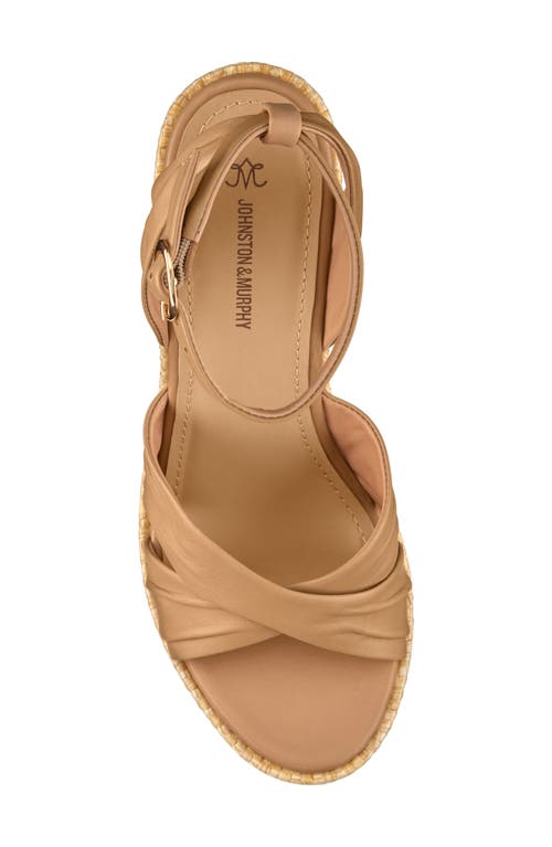 Johnston & Murphy Marcia Platform Wedge Sandal (women) In Tan Glove Leather