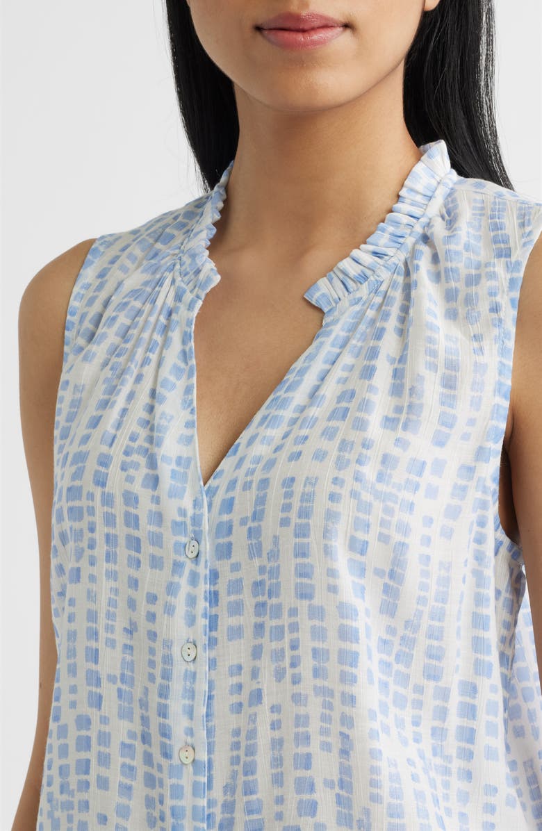 Cloth & Stone Block Print Sleeveless Shirt, Alternate, color, Saltwater Blocks