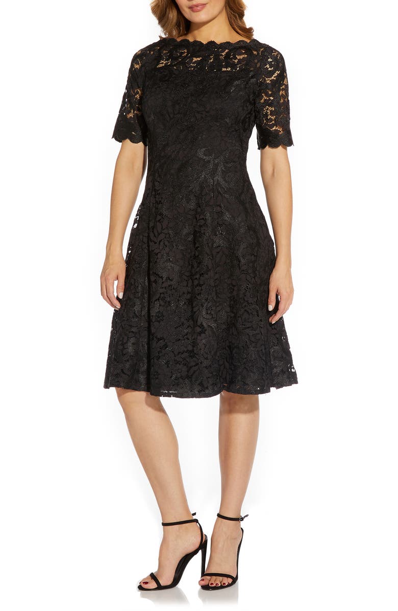 Adrianna Papell Embroidered Lace Cocktail Dress, Main, color,