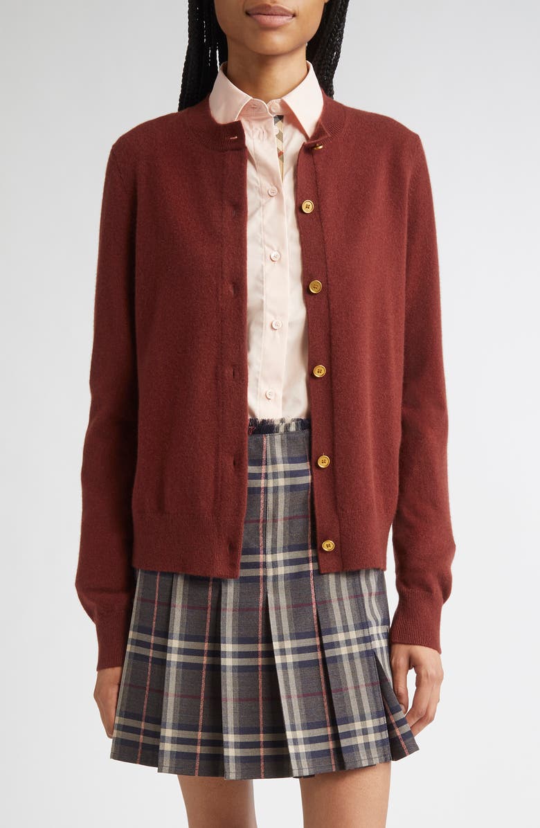 Burberry Cashmere Blend Cardigan, Main, color, Box
