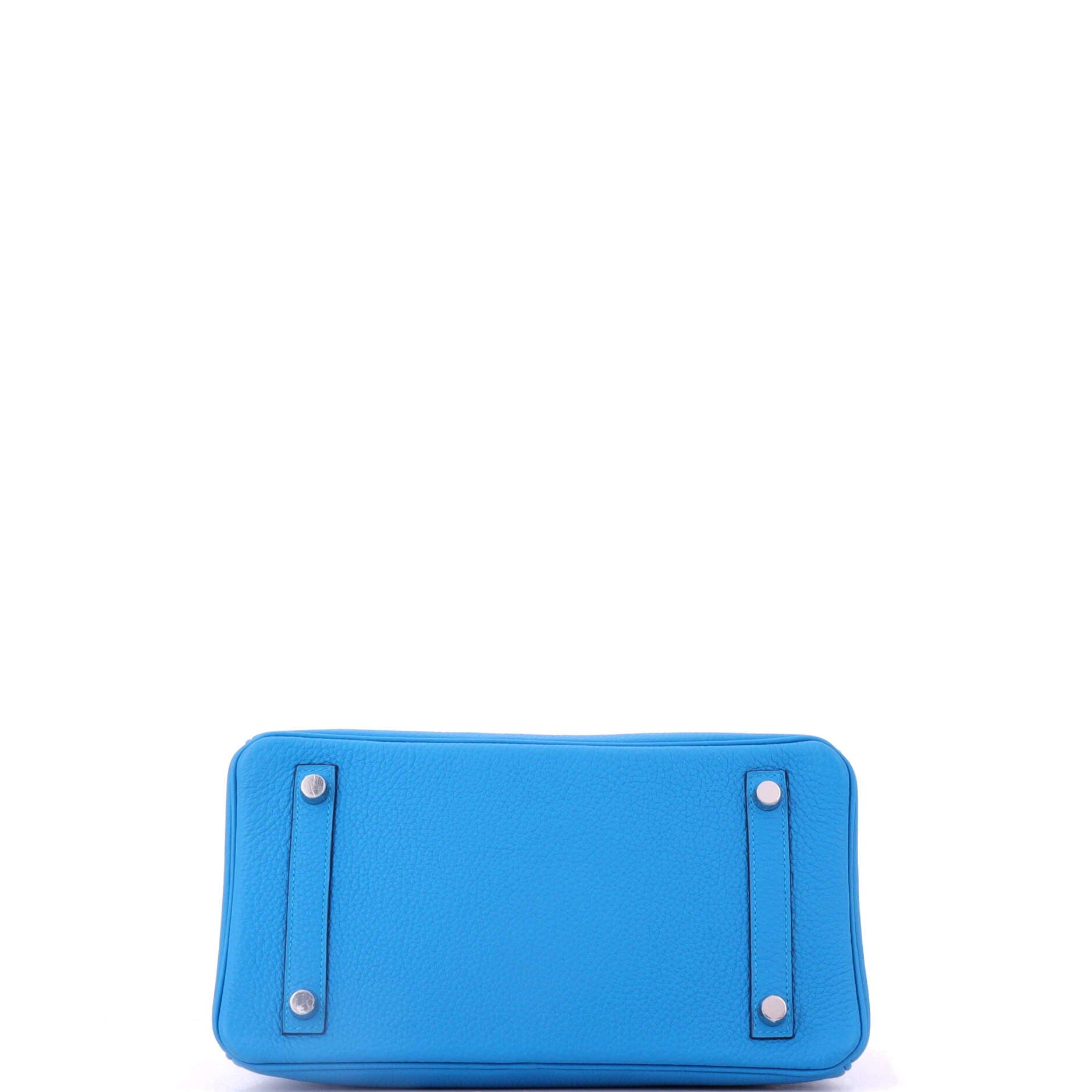 Pre-Owned Hermes Birkin Handbag Blue Togo with Palladium Hardware 25, Alternate, color, Bleu Zanzibar