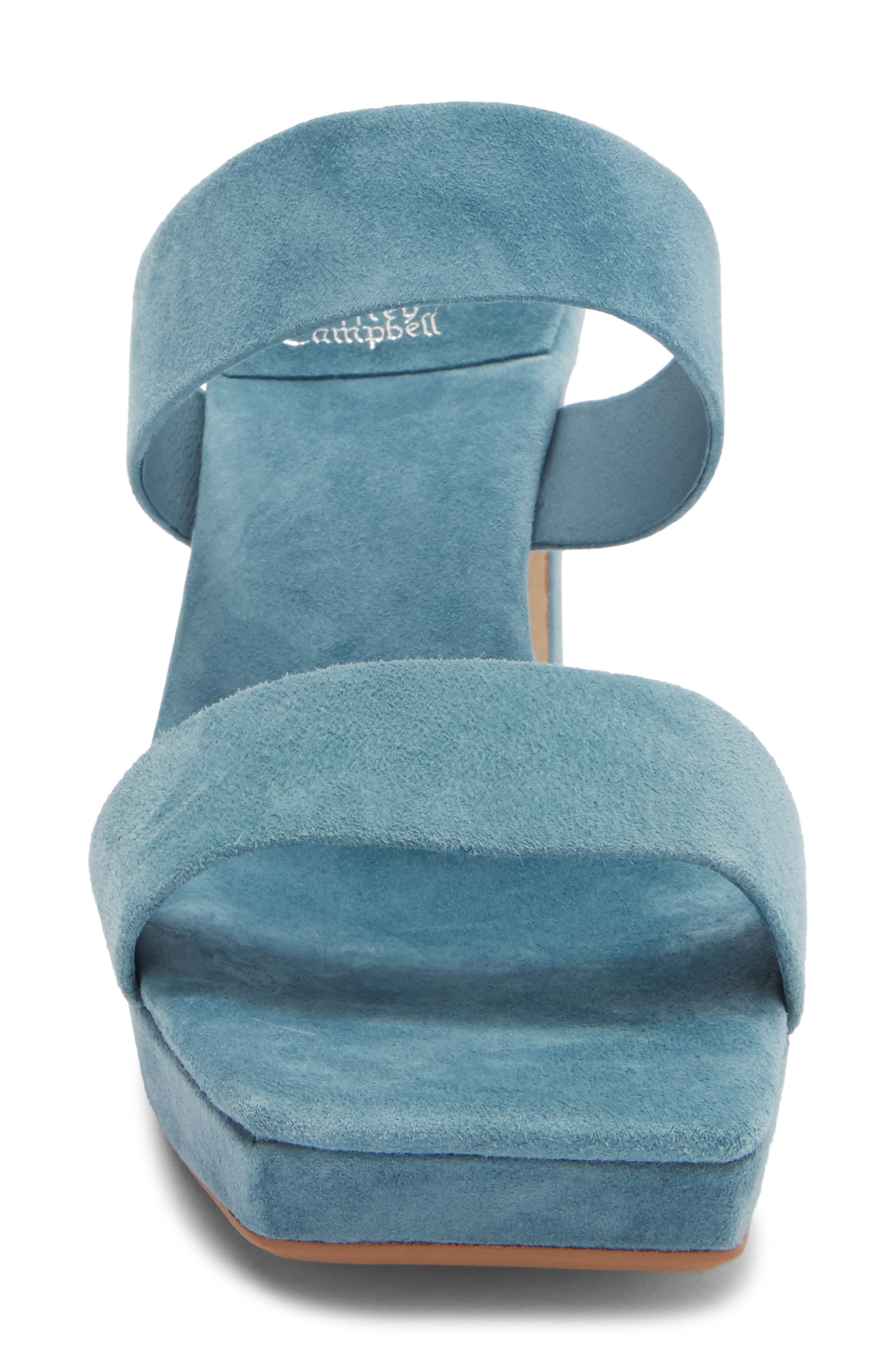Danity Platform Slide Sandal, Alternate, color, BLUE SUEDE