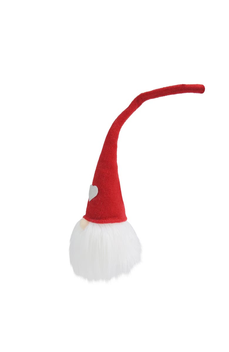 Northlight Gnome Head with Heart Hat Christmas Decoration - 21.5" - Red and White, Alternate, color, 