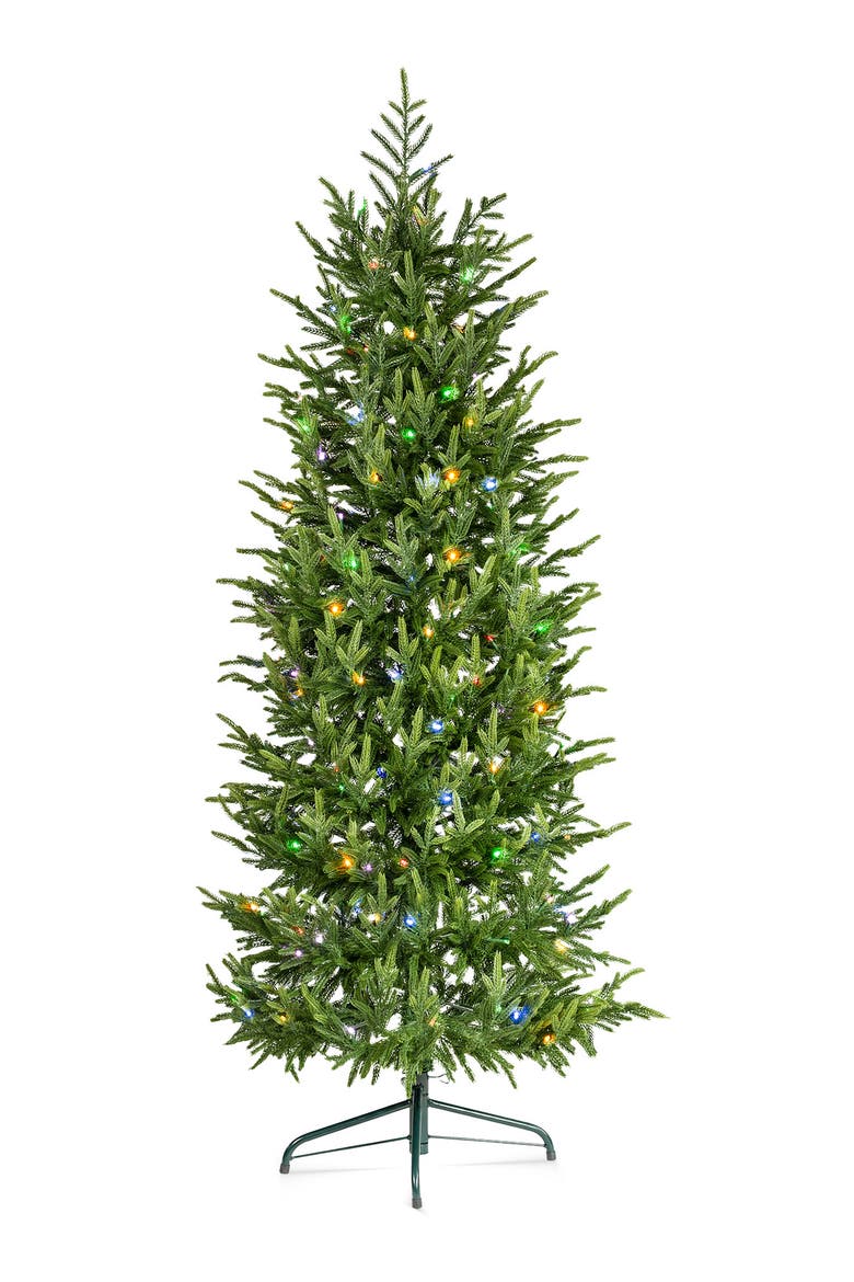 5ft/6ft Pre-lit Christmas Artificial Norfolk Pine Tree with Twinkling Lights and Remote Controller, Main, color, Green