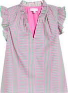 SUGARLIPS Valda Stripe Jazzy Flutter Sleeve Top