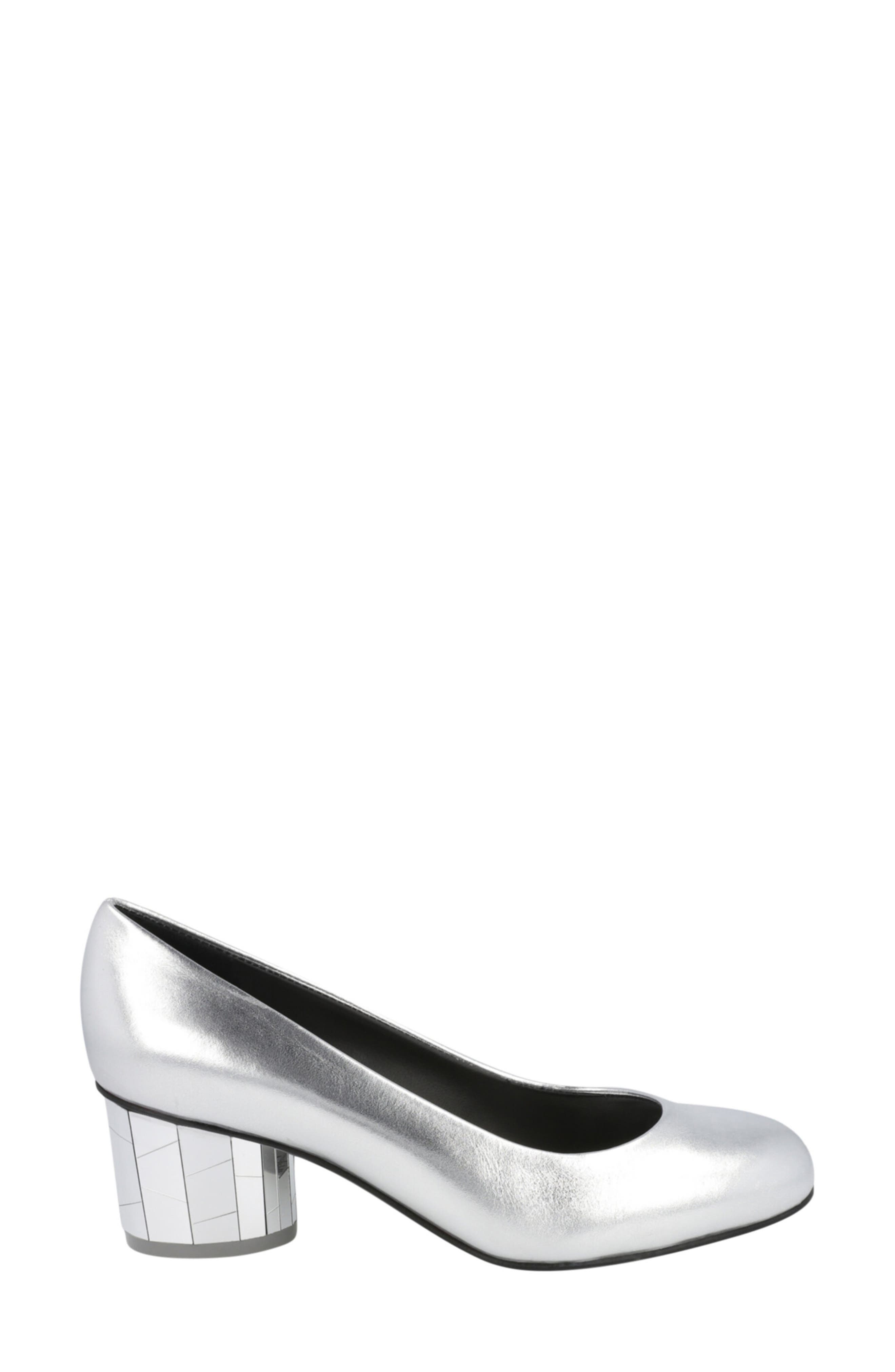 FERRAGAMO Farrah Mirror Heel Pump, Alternate, color, Silver