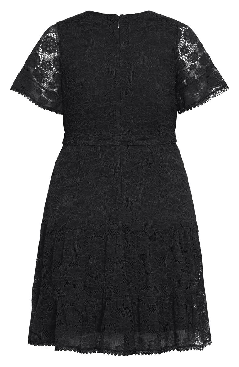 City Chic Garden Kisses Lace Faux Wrap Dress, Alternate, color,
