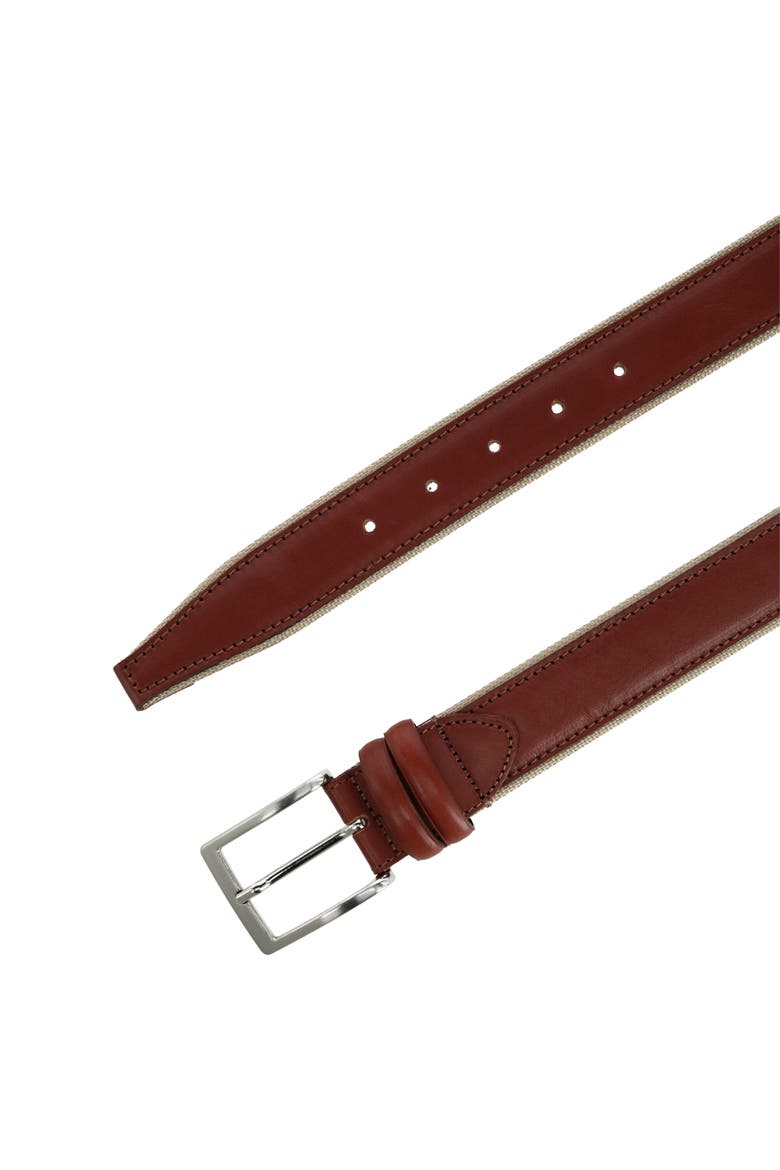 The Back Nine 35mm Full Grain Leather with Nylon Lining Casual Golf Belt, Alternate, color, Cognac with Tan Lining
