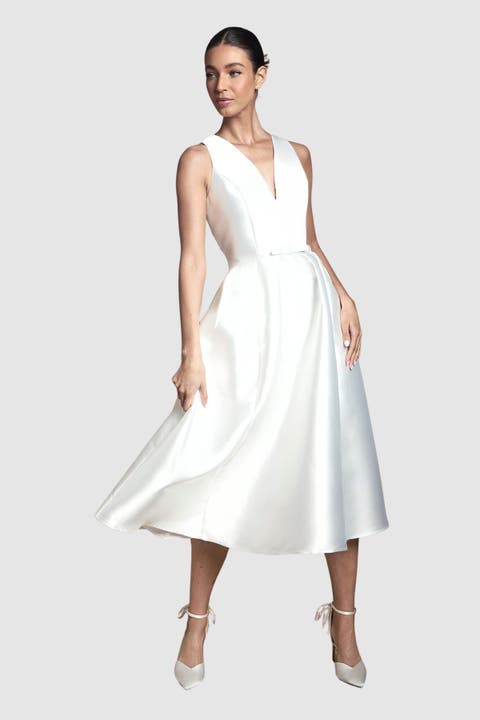 Midi Wedding Dress With Pockets