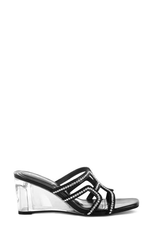 London Rag Caqueta Clear Heel Sandal In Black