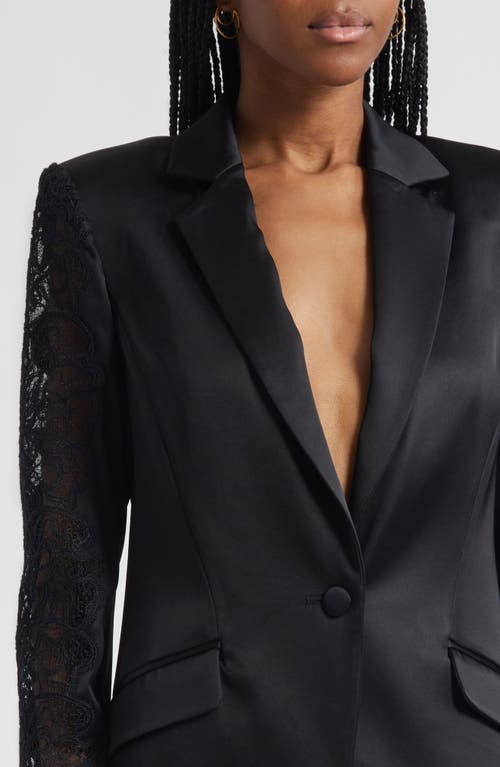 Ramy Brook Foxi Lace Trim Blazer In Black