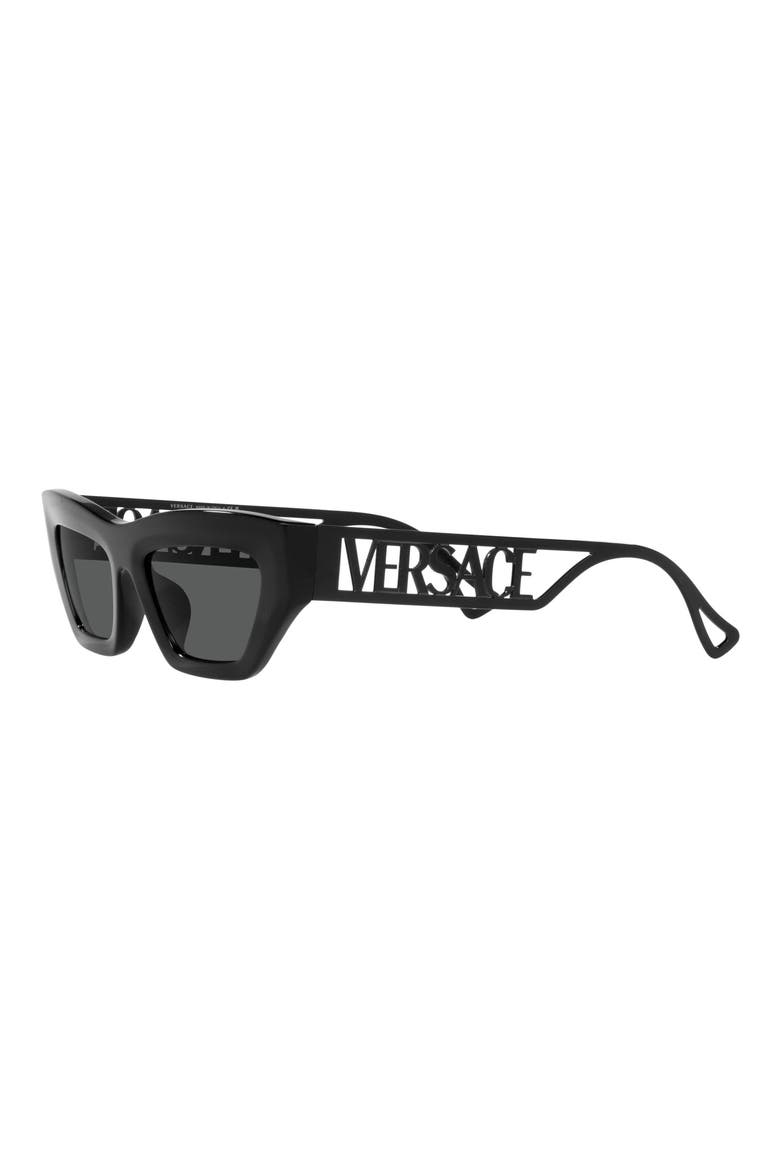 53mm Irregular Sunglasses, Alternate, color, BLACK