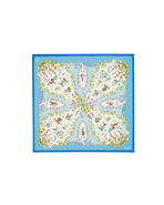 Fable England x Peter Rabbit Blue Narrative Silk Blend Square Scarf