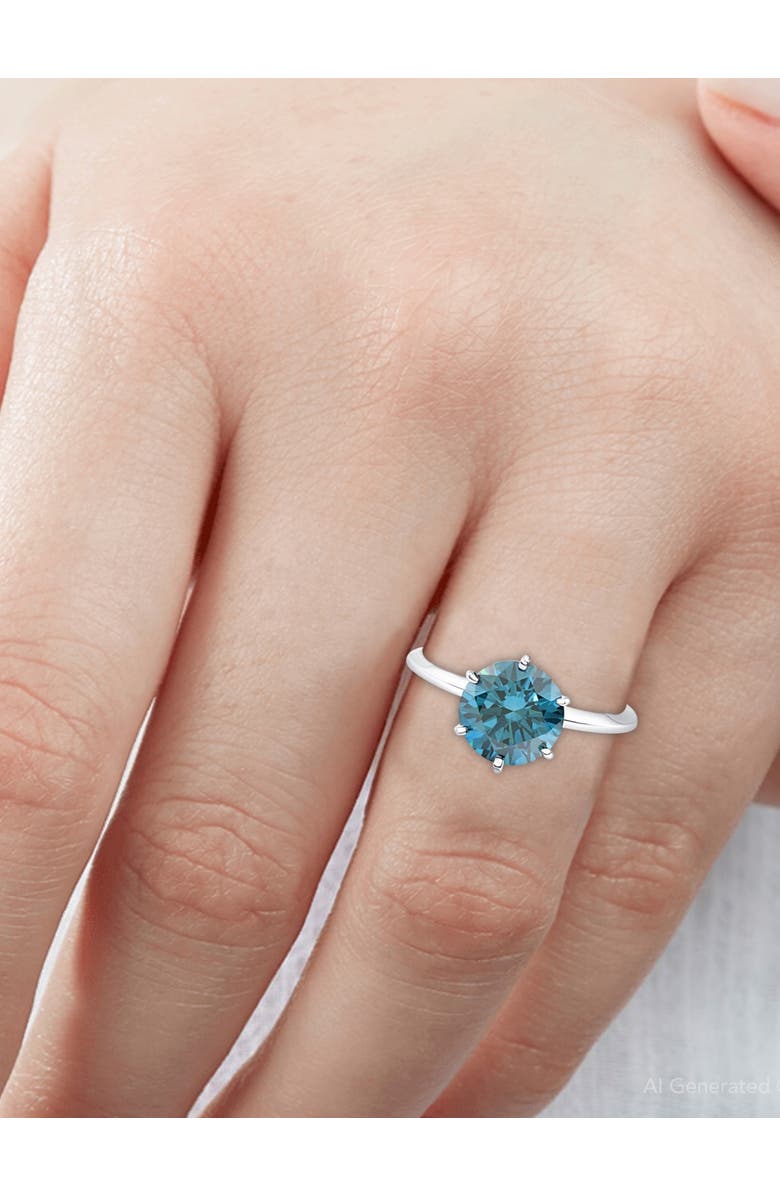 Bliss Diamond 2Ct Blue Diamond Solitaire Engagement Ring in 14k or Gold Lab Grown, Alternate, color, 14K White Gold