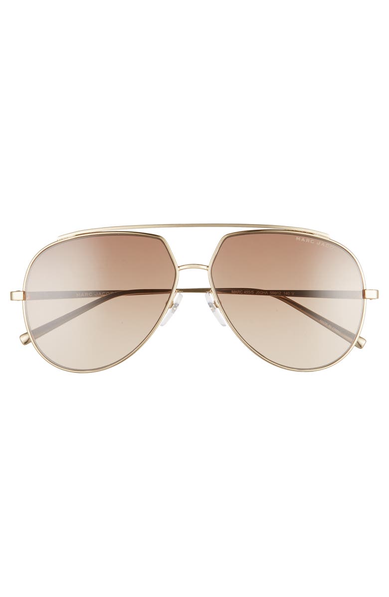 The Marc Jacobs 59mm Gradient Aviator Sunglasses, Alternate, color,