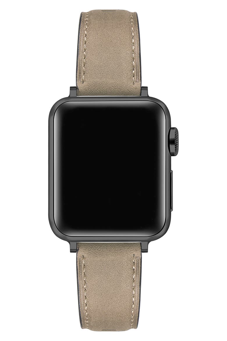 Hunt Distressed Leather Apple Watch® Watchband, Alternate, color, BROWN