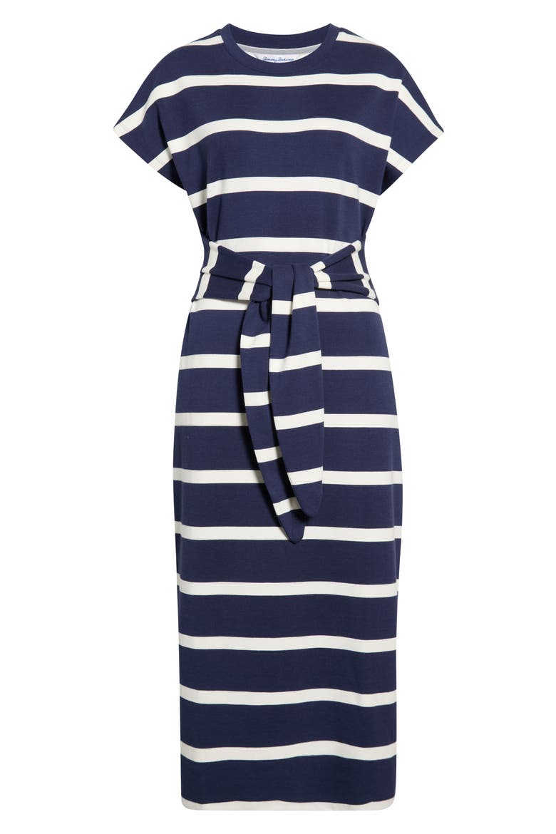 Agua Tie Waist Midi Dress, Alternate, color, COASTLINE