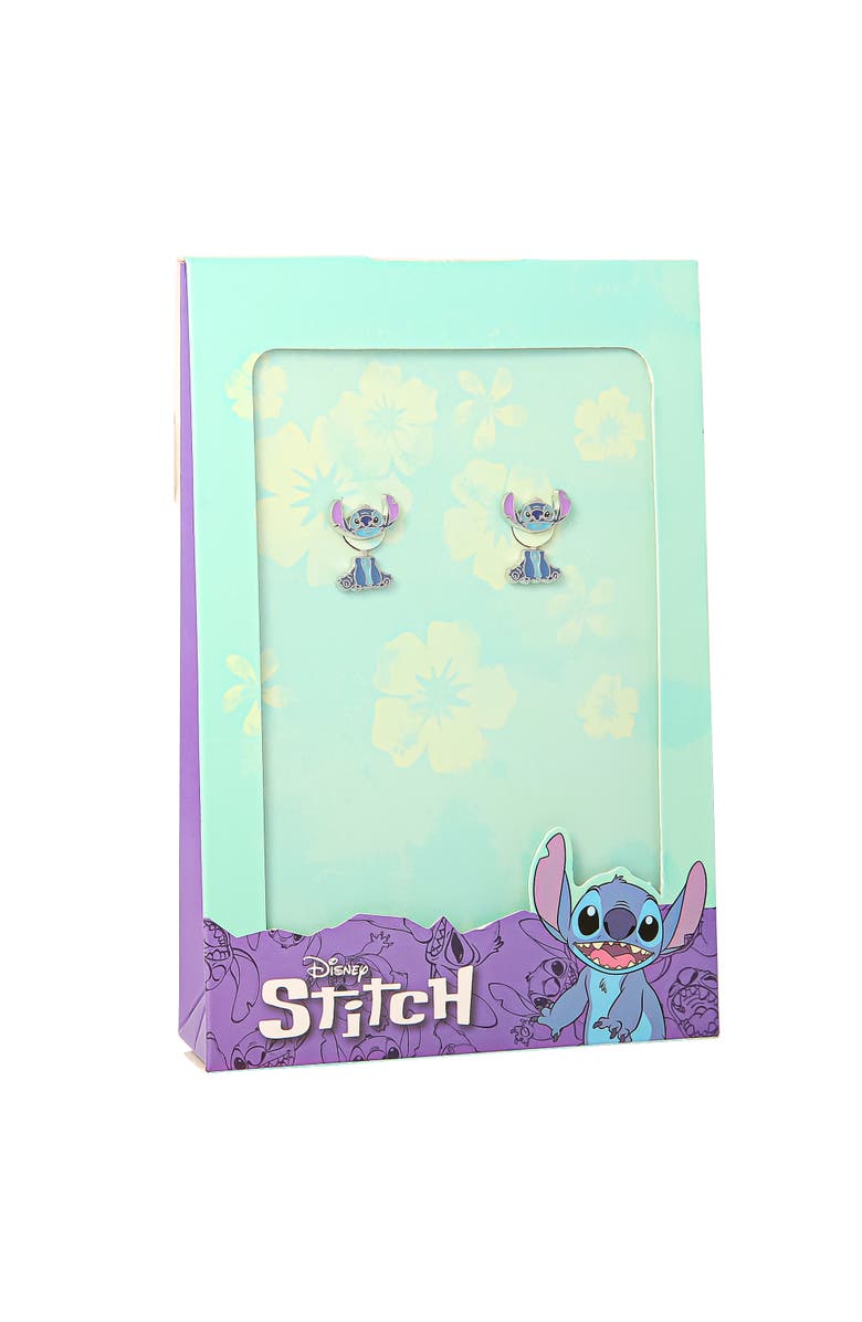 Disney Blue Enamel Stitch Stud Earrings, Alternate, color, Blue