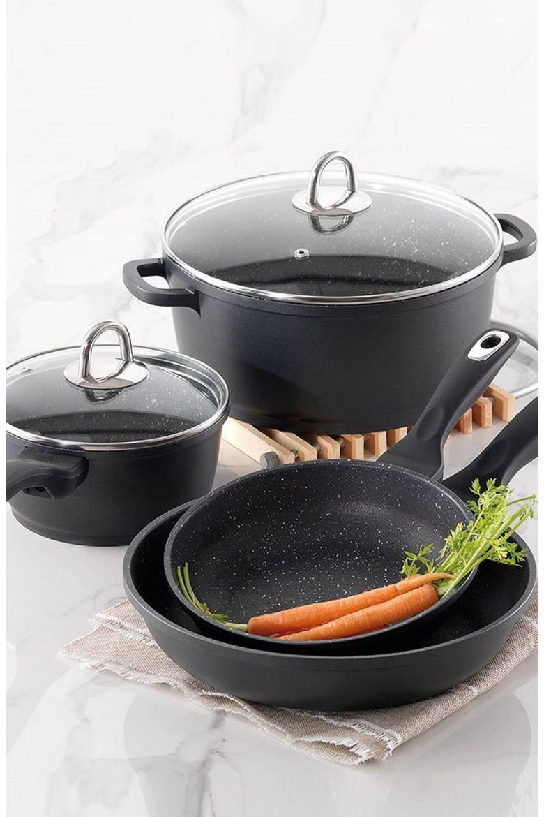 GRANITE Cookware Set 6pc, Alternate, color, BLACK