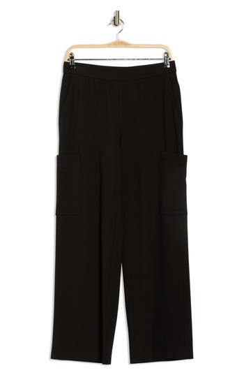 Eileen Fisher Wide Leg Cargo Pants In Black