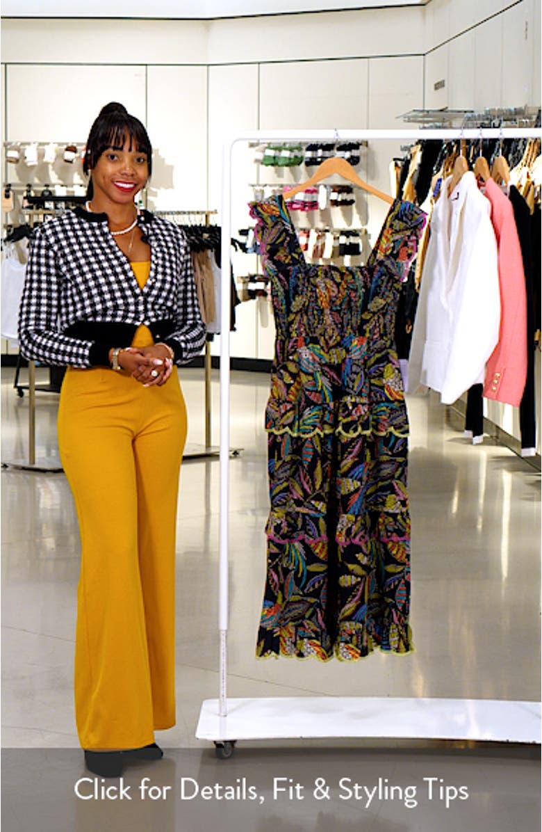 Floral Ruffle Sleeve Cotton Midi SSundress, sales video thumbnail