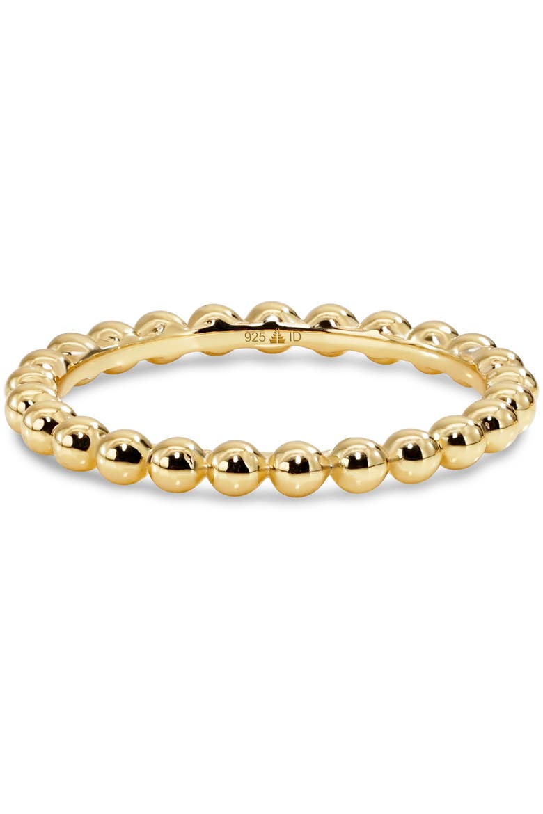 Beaded Ball Ring in Gold Plated Sterling Silver, 2mm, Main, color, Yellow Gold