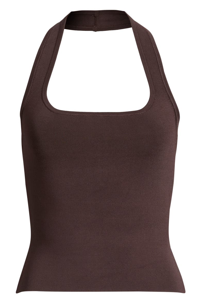 Halter Top Sweater, Main, color, BROWN SEAL