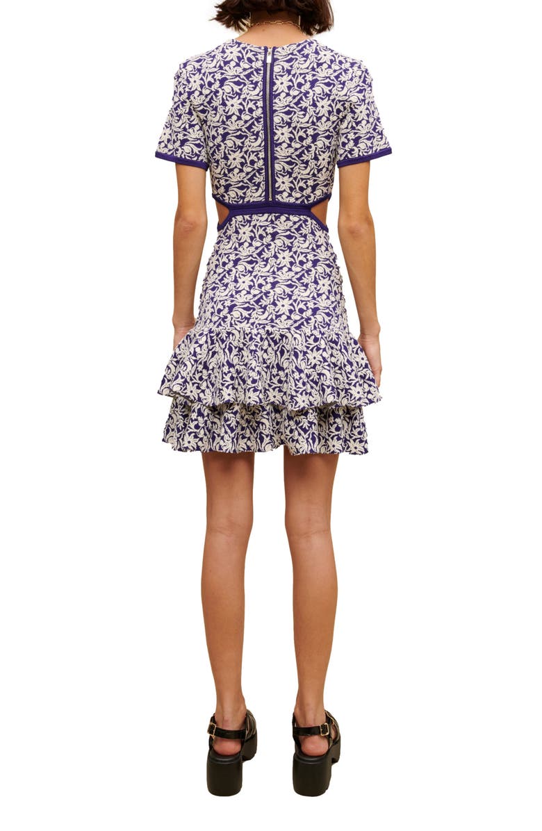 maje Responsa Floral Ruffle Dress, Alternate, color, Onirique