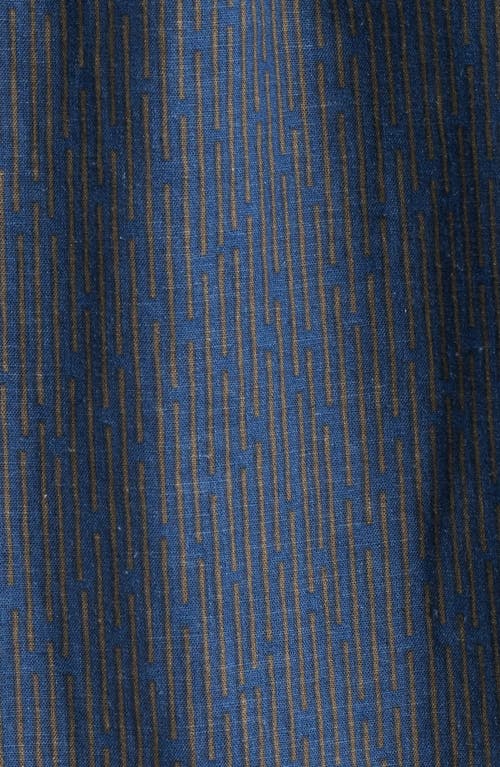 Rails Atlas Stripe Linen Blend Camp Shirt In Blue