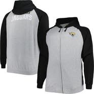 PROFILE Men's Heather Gray Jacksonville Jaguars Big & Tall Fleece Raglan Full-Zip Hoodie Jacket