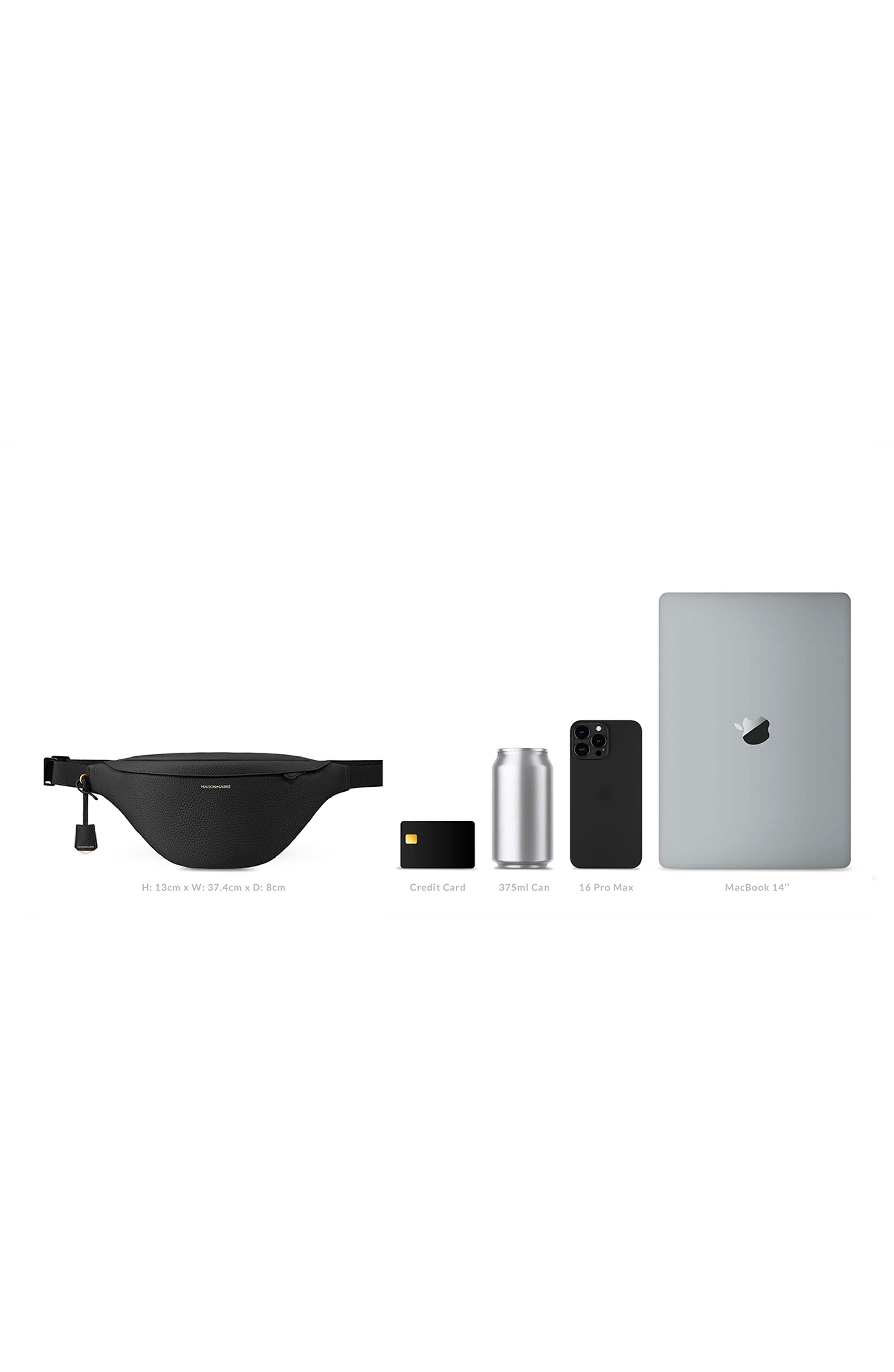 MAISON de SABRÉ Large Leather Sling Bag, Alternate, color, Black Caviar