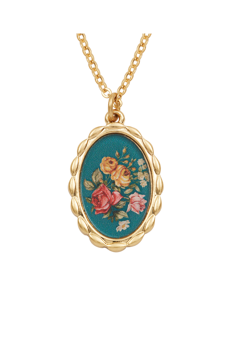 Fable England Vintage Roses Gold Framed Chain Necklace, Alternate, color, Gold