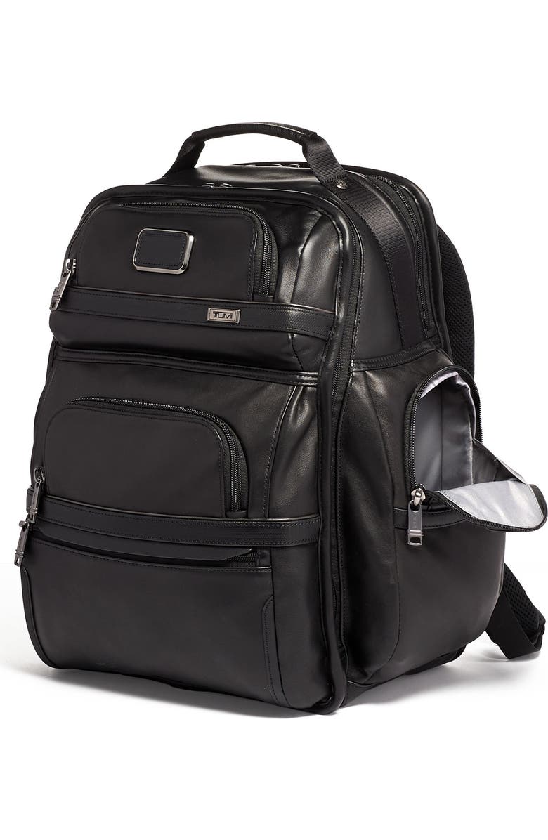 TUMI Alpha 3 Collection Leather Laptop Brief Pack, Alternate, color,