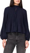 1.STATE Release Pleat Long Sleeve Top