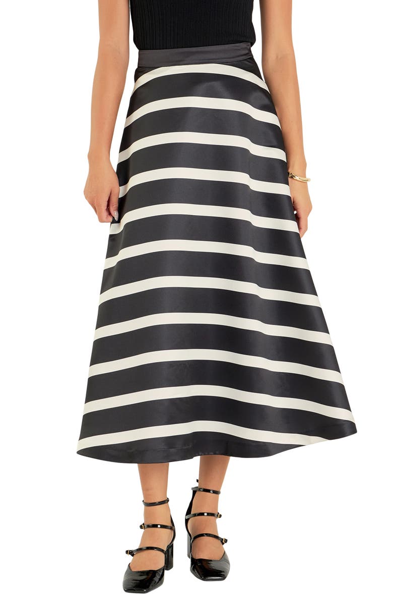 English Factory Stripe Midi A-Line Skirt, Main, color,