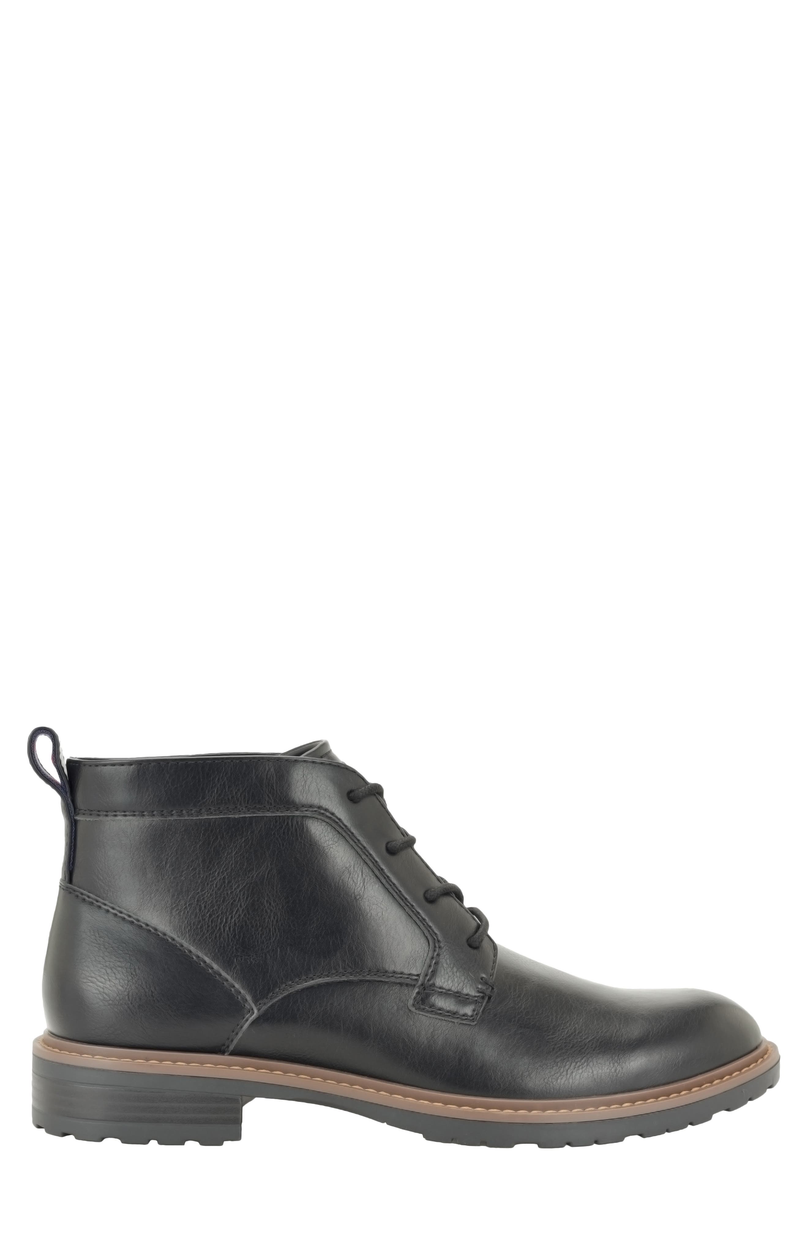 Reesh Faux Leather Chukka Boot, Alternate, color, BLACK